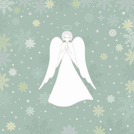 Christmas  background with angelのイラスト素材