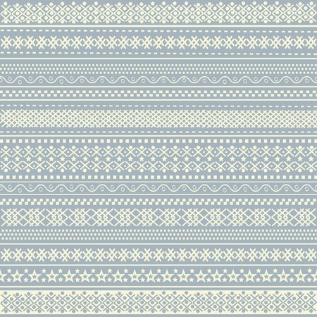 Christmas ornamental pattern on blue  backgroundのイラスト素材