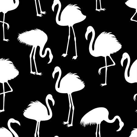 Seamless pattern with flamingos silhouette.のイラスト素材