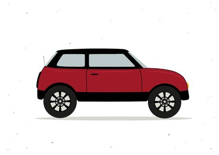 Red car vehicle isolated on white backgroundのイラスト素材