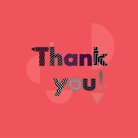 Thank you card. Colorful ornamental illustrationのイラスト素材
