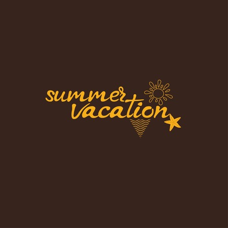 Summer vacation card. Hand drawn letteringのイラスト素材