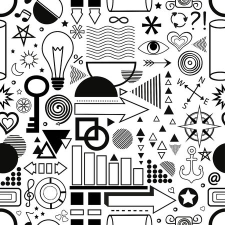 Abstract geometric seamless pattern on white backgroundのイラスト素材