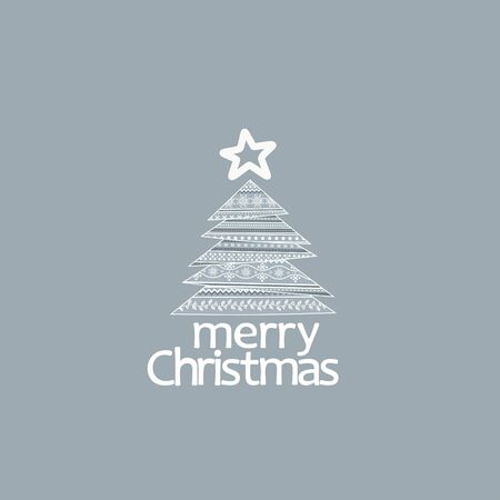 Greeting card with abstract ornamental Christmas treeのイラスト素材