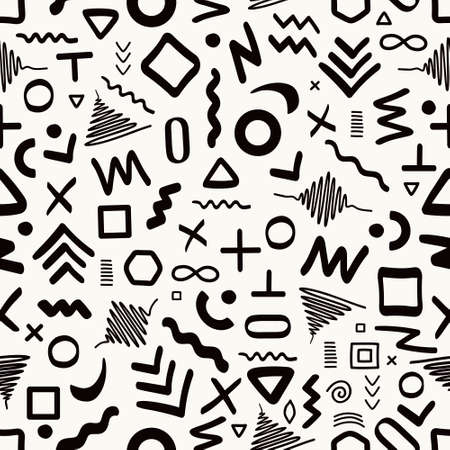 Seamless abstract vector geometric pattern on white backgroundのイラスト素材