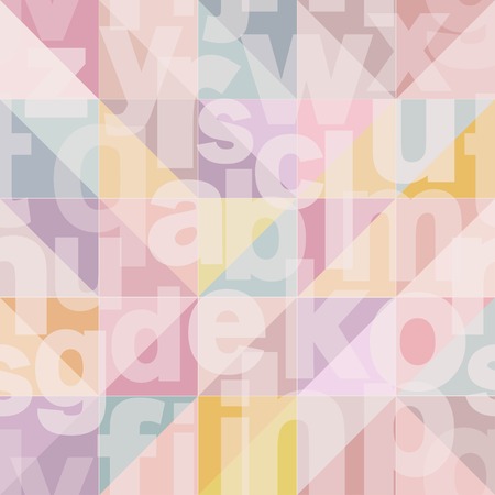 Geometric seamless pattern with transparent letters in fashion pastel colorsのイラスト素材