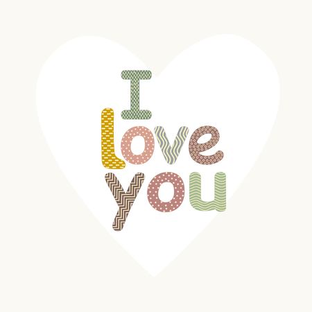 Card with I love you phrase isolated on plain background.のイラスト素材