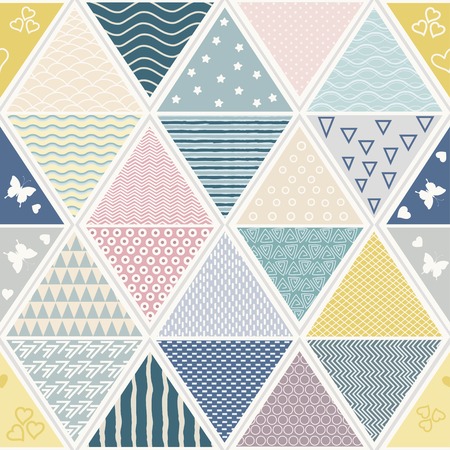 Geometric vector seamless ornamental pattern in pastel colors のイラスト素材