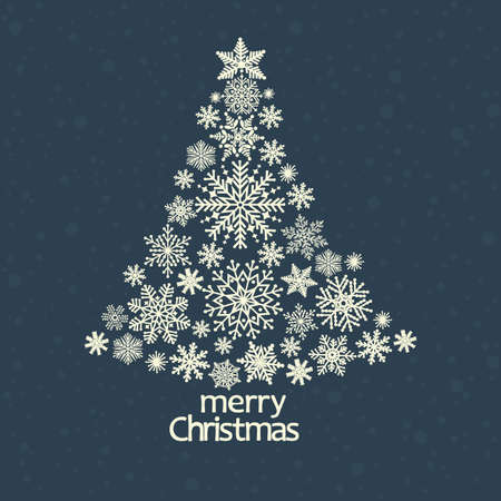 Merry Christmas greeting card on blue backgroundのイラスト素材