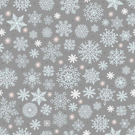 Christmas seamless pattern with cute snowflakeのイラスト素材