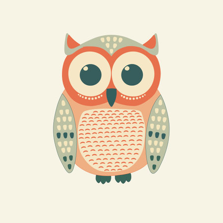 Cute abstract owl on white backgroundのイラスト素材