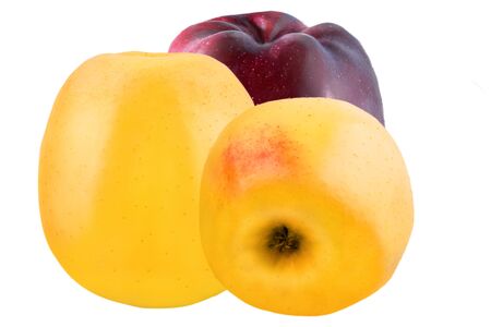 Three apples isolated on whiteの写真素材