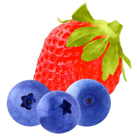 Isolated fruits. Fruit blueberries isolated on white background as package design element. Healthy eating.の写真素材