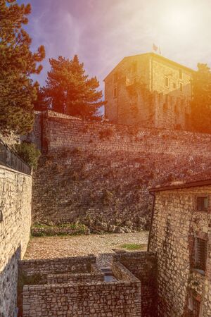Labyrinth of the castle of Brescia, Italy.の写真素材
