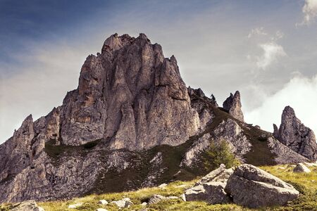 Pass of the cow from Tito Secchi refuge in Valsabbia, Brescia, Italy.の写真素材