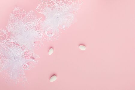 The wedding favor with candies from aboveの写真素材