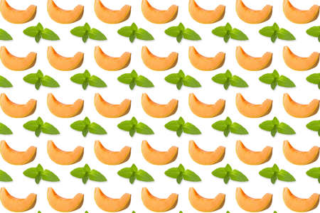 Pattern of fresh fruits isolated on creative colored texture
