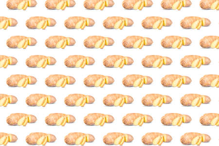Pattern of fresh fruits isolated on creative colored textureの写真素材
