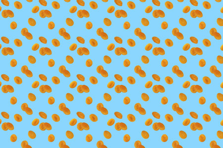 Pattern of fresh fruit isolated on creative colored texture