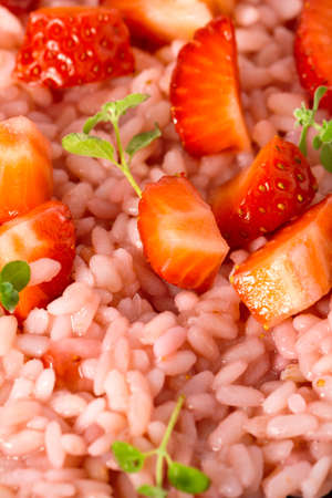 Fresh strawberry risotto a delicate and elegant dishの写真素材