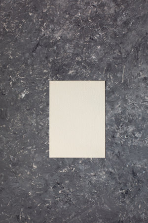 Composition with blank cards on grey background