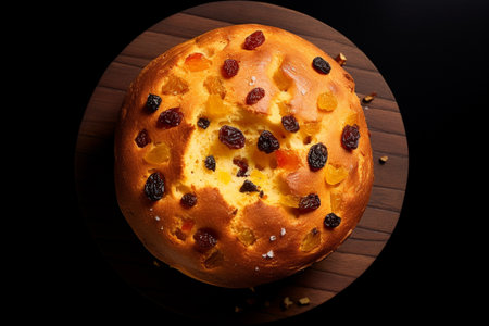 Traditional Italian Panettone in Close-Up