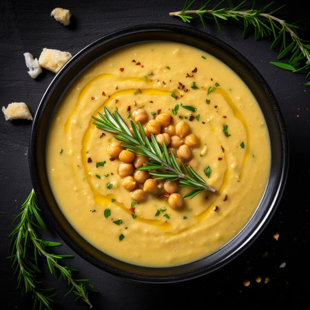 Chickpea Soup a classic of Umbrian cuisine and the epitome of Italian comfort foodの写真素材