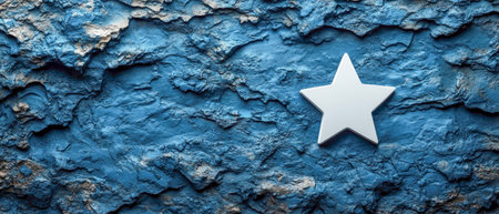 Presidents' Day. A clean, white star centered on a rugged blue background, ideal for Presidents' Day designs and decorationsの素材