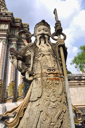 Guan Yu Stone Statue Oldの写真素材