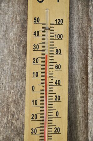 Vintage Old Wood Thermometerの写真素材