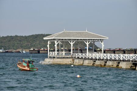 Pavilion Day Outdoor Sea Wood Boatの写真素材