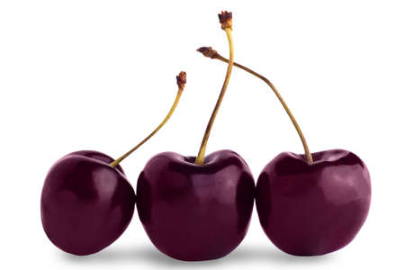 cherry isolated on white background, closeupの写真素材