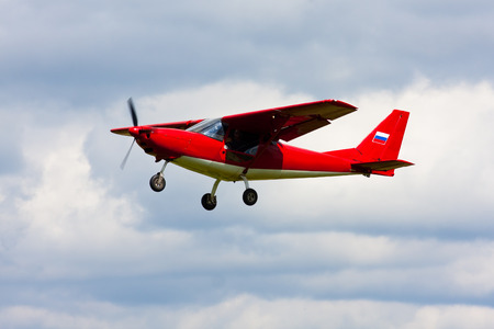 light airplane in the air