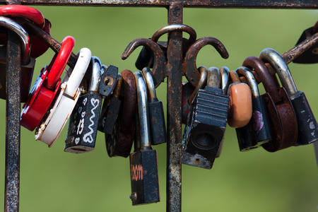 love locks on the fence