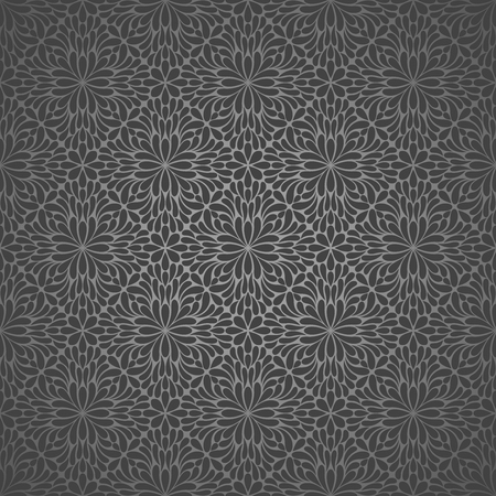 Wallpaper pattern, black. Vector background. Seamless floral patternのイラスト素材