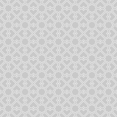 Islamic gray geometric background. Vector seamless pattern.のイラスト素材