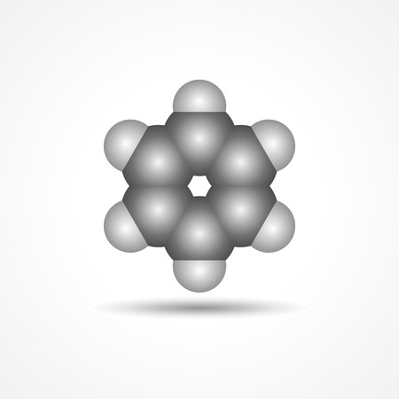 Vector molecule of benzene isolated on white background.のイラスト素材