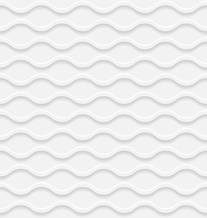 White modern wavy pattern. Vector modern seamless pattern. Volumetric geometric pattern.のイラスト素材