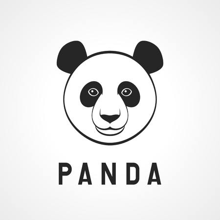 Panda bear face on the white background. Vector illustrationの写真素材