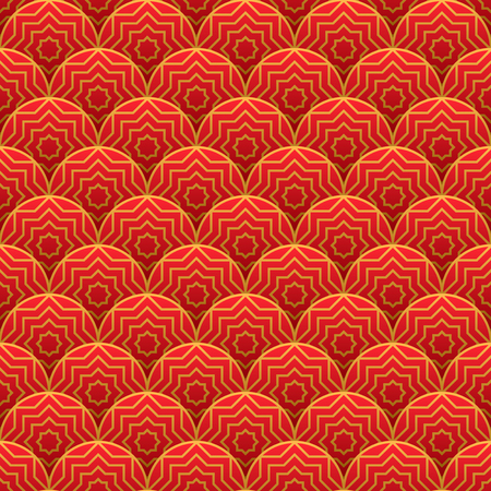 Seamless red traditional pattern. Vector oriental backgroundのイラスト素材
