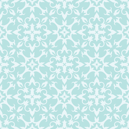 Turquoise seamless wallpaper pattern. Vector floral ornamental texture.のイラスト素材