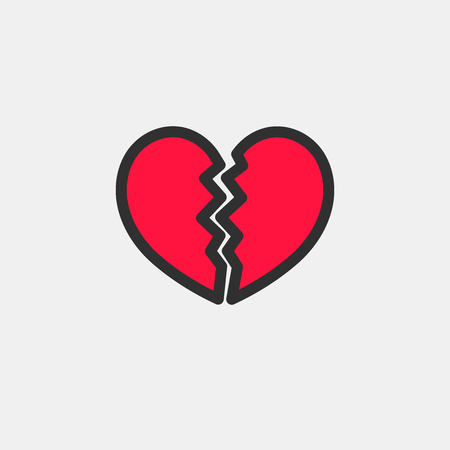 Broken heart. Icon for your design. Vector illustration.のイラスト素材