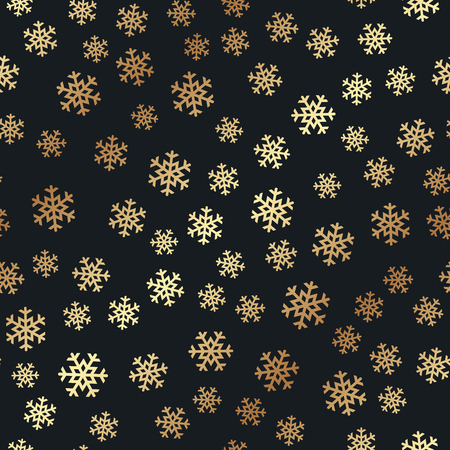 Seamless pattern with golden snowflakes. Vector illustrationのイラスト素材