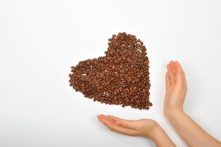 heart with coffeeの写真素材