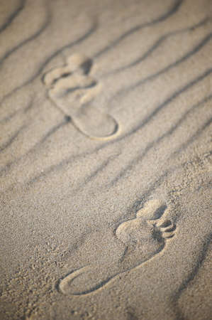 Footprints in the sandの写真素材