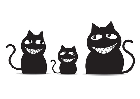 Black cats familyのイラスト素材