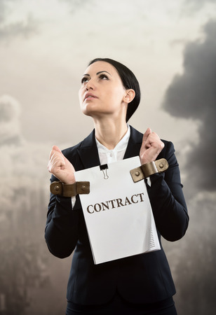Limited by contract, conceptの写真素材