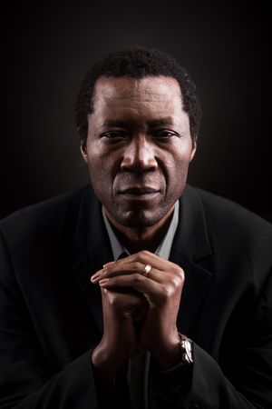 Handsome african black man studio portrait.の写真素材