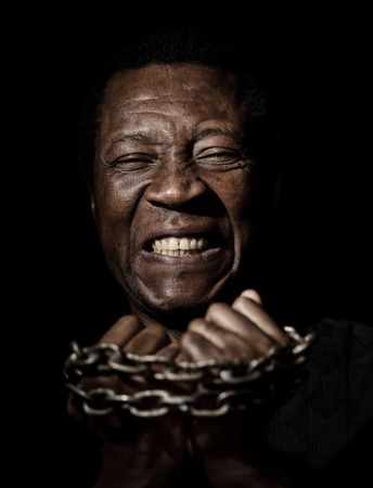 Black Man In Chainsの写真素材