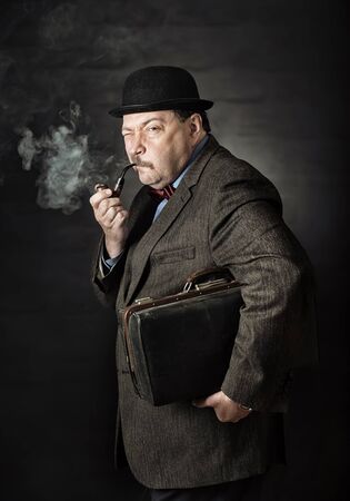 Retro man smoking a pipe